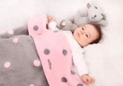 Zaffiro Grijs & Blauw Gestipt 100 X 150 Cm Ledikantdeken 15328 -Winkel Voor Babyproducten 23507 23506 groch rozszary 4