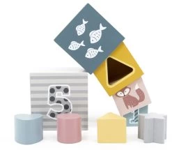 PolarB 2-in-1 Houten Stapelblokken En Vormenstoof 44016 -Winkel Voor Babyproducten PolarB 2 in 1 Houten Stapelblokken en Vormenstoof 44016 7