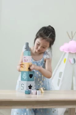 PolarB 2-in-1 Houten Stapelblokken En Vormenstoof 44016 -Winkel Voor Babyproducten PolarB 2 in 1 Houten Stapelblokken en Vormenstoof 44016 9