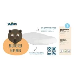 ABZ KMML441 Bruine Beer Ovaal 30x75x4 Cm Poly Kinderwagen- En Wiegmatras -Winkel Voor Babyproducten abz kmml441 bruine beer wiegmatras 1 2