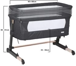 Babygo Together Zwart/Roségoud Wieg Aan Bed 4605 -Winkel Voor Babyproducten babygo together zwart goud wieg aan bed 4605 1