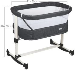 Babygo Vivaldi Dark Grey Wieg Aan Bed 4653 -Winkel Voor Babyproducten babygo vivaldi dark grey wieg aan bed 4653 6