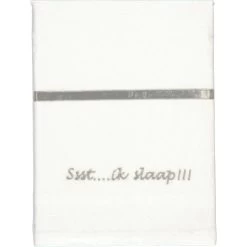 Briljant Ssst....ik Slaap!!! Grijs 75 X 100 Cm Wieglaken