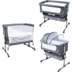 Eco Baby Donkergrijs Wieg Aan Bed FB5001 -Winkel Voor Babyproducten eco baby donkergrijs wieg aan bed fb5001 3 1