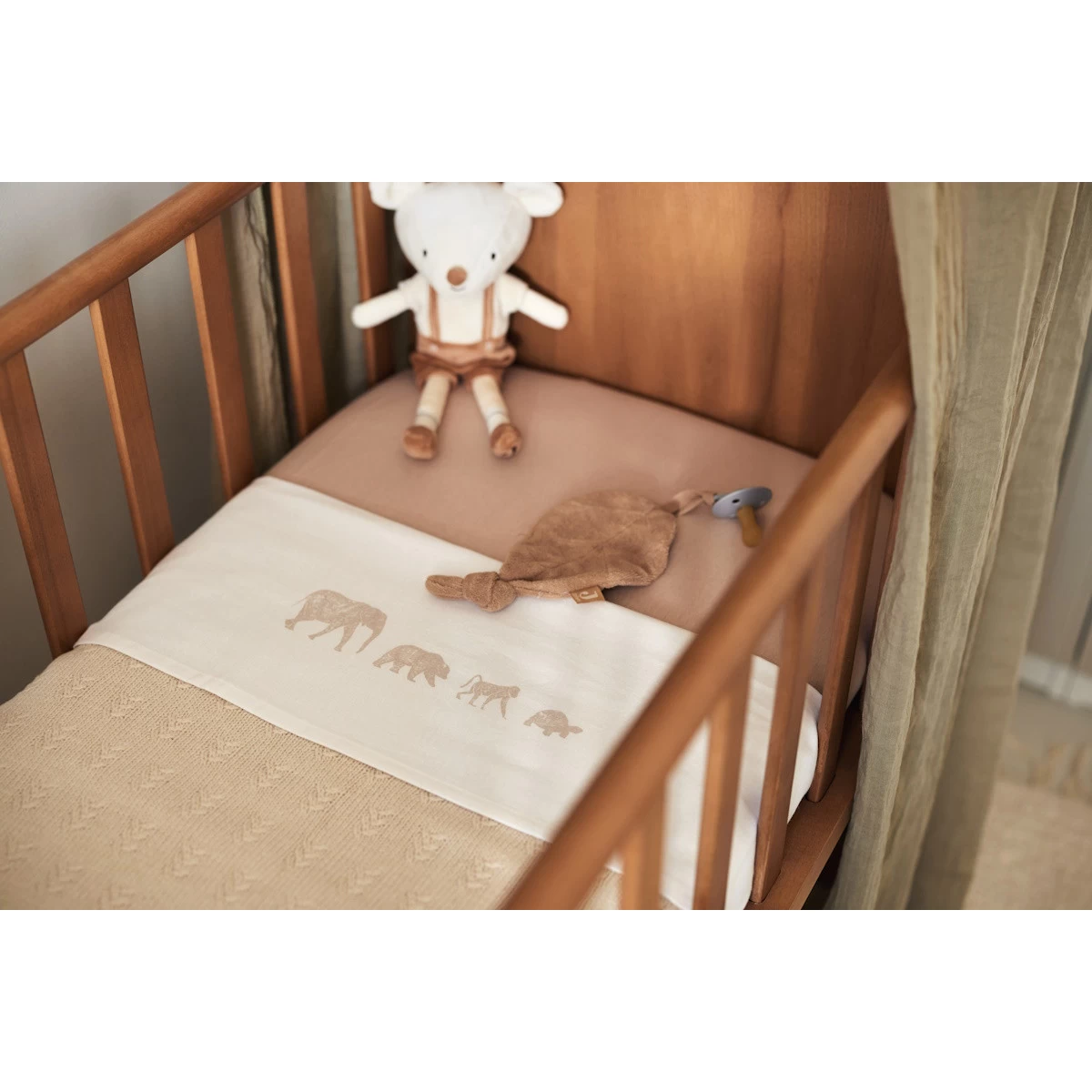 Jollein Animals Nougat 120 X 150 Cm Ledikantlaken 008-524-67044 - Afbeelding 5