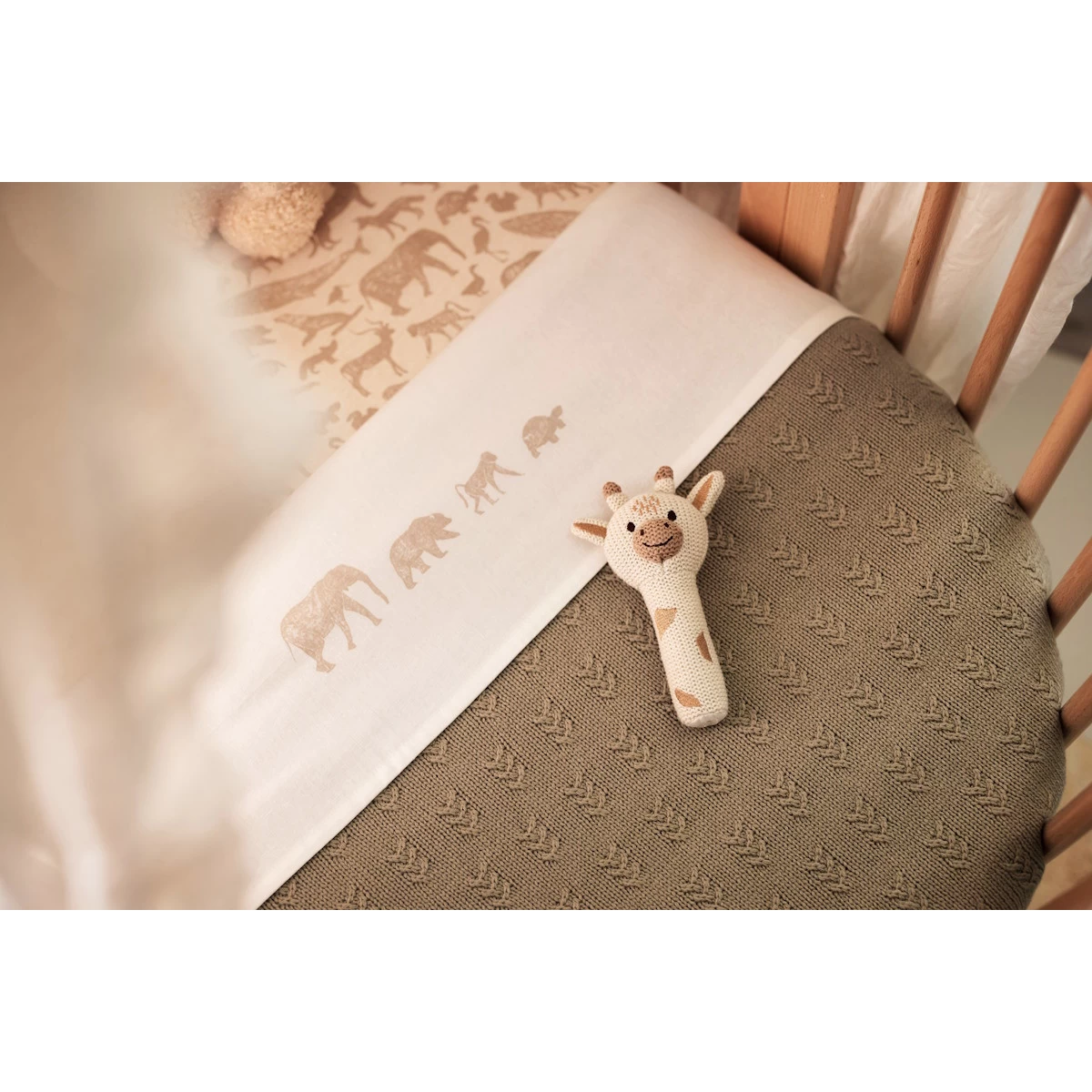 Jollein Animals Nougat 120 X 150 Cm Ledikantlaken 008-524-67044 - Afbeelding 4