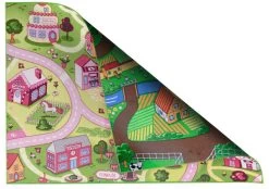 Kids Corner Farm Life/Sweet Town 95x113 Cm Omkeerbaar Vloerkleed En Speelmat