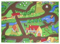 Kids Corner Farm Life/Sweet Town 95x113 Cm Omkeerbaar Vloerkleed En Speelmat -Winkel Voor Babyproducten kids corner farm lifesweet town 95x113 cm omkeerbaar vloerkleed en speelmat 3