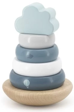 Label Label Blauw Houten Tuimelring Piramide LLWT-25255