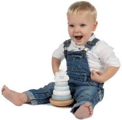 Label Label Lichtblauw Houten Tuimelring Piramide LLWT-25231 -Winkel Voor Babyproducten label label lichtblauw houten tuimelring piramide llwt 25231 2