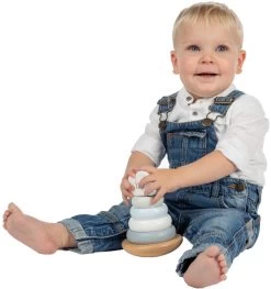 Label Label Lichtblauw Houten Tuimelring Piramide LLWT-25231 -Winkel Voor Babyproducten label label lichtblauw houten tuimelring piramide llwt 25231 3