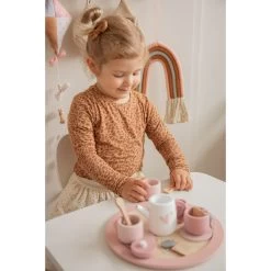 Label Label Roze Houten Theeservies Set LLWT-24838 -Winkel Voor Babyproducten llwt 24838 5420067924838 tea set pink 01
