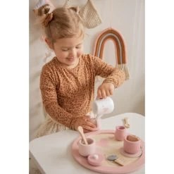 Label Label Roze Houten Theeservies Set LLWT-24838 -Winkel Voor Babyproducten llwt 24838 5420067924838 tea set pink 02