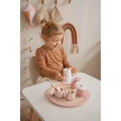 Label Label Roze Houten Theeservies Set LLWT-24838 -Winkel Voor Babyproducten llwt 24838 5420067924838 tea set pink 03