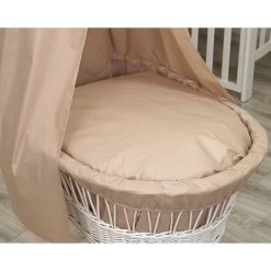 MamaLoes Pure Beige Deluxe Wit Baby Wiegje 84482 -Winkel Voor Babyproducten mamaloes amy beige bekleding voor deluxe wieg 84482 3