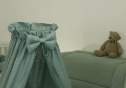 MamaLoes Pure Stonegreen Deluxe Wit Baby Wiegje 80635 -Winkel Voor Babyproducten mamaloes pure stonegreen deluxe wit baby wiegje 80635