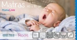 MamaLoes Roos 40x90x7 Cm Recht Wiegmatras KM441 -Winkel Voor Babyproducten mamaloes roos 40x90x7cm wiegmatras etiket