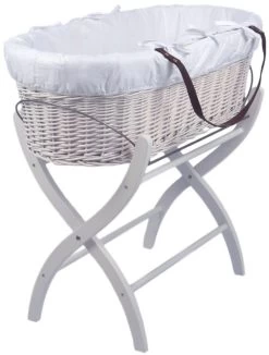 MamaLoes Rotan Wit Draagwieg Met Witte Bekleding 66933