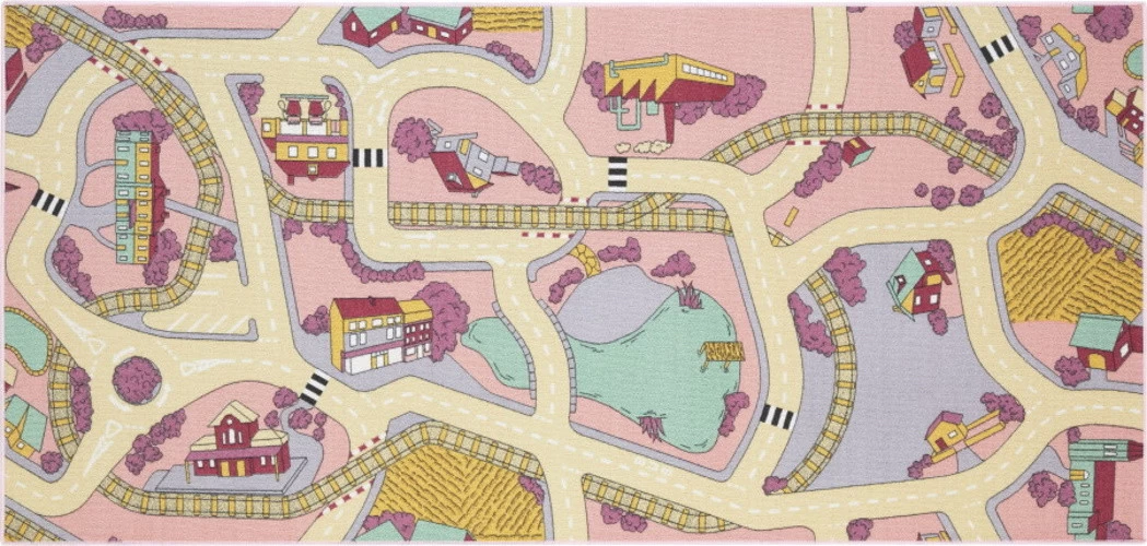 Rebel Roads Railroads Pink Sand 95x200 Cm Speelmat RPLYWGB63095200T01